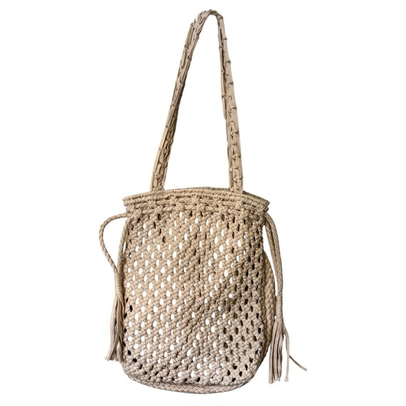 Straw Studios Cream Woven Tote - Picture 4 of 15